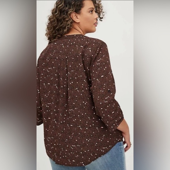 💘 Torrid 6X Harper Valentines Brown and Pink Heart Top - Picture 2 of 8
